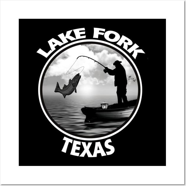 Lake Fork Texas  Fishing Boating Outdoor Life Wood County Texas Wall Art by DesignFunk